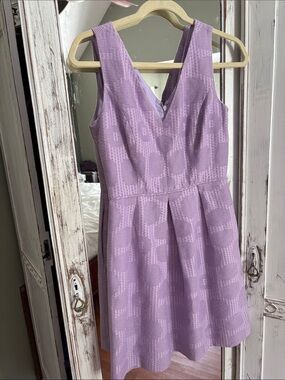 J. Crew Sleeveless V-Neck Fit-and-Flare Mini Dress in Lilac